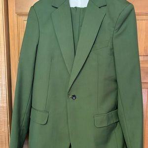 3-Piece Olive/Dark Green Suit (jacket+pants+vest)